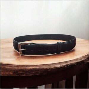 3D Belt Company Men's Basic Overlay Feathered Black Leather Belt Size 36